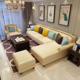 Bộ sofa góc phòng khách da ( GD 353 )